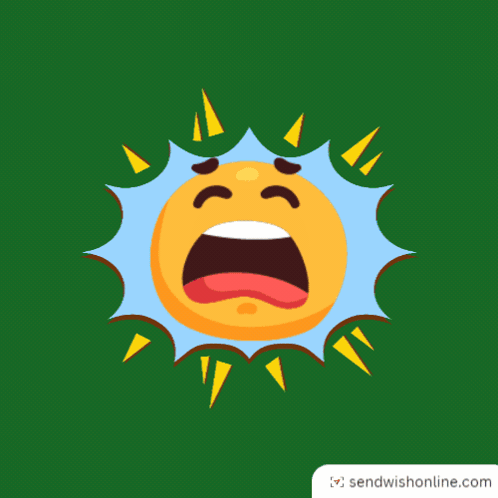 A Cartoon Illustration Of A Crying Sun With Tears Coming Out Of Its Eyes GIF