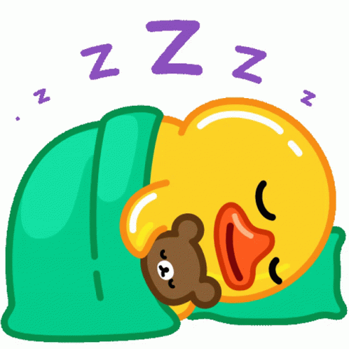 A Cartoon Illustration Of A Duck Sleeping With A Teddy Bear GIF