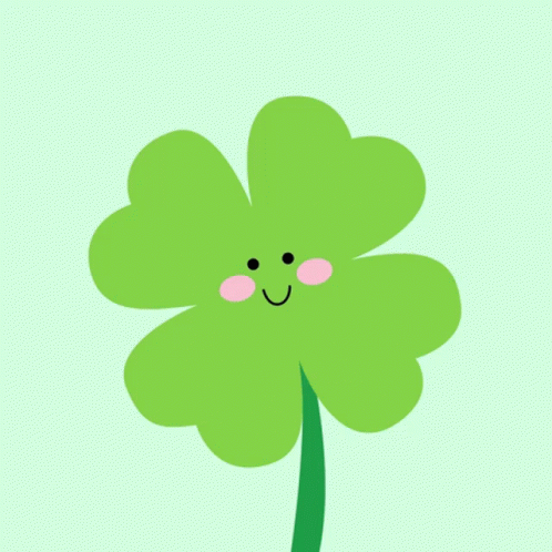 A Cartoon Illustration Of A Four Leaf Clover With Hearts In Its Eyes GIF