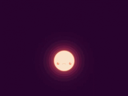 a cartoon illustration of a full moon on a dark background
