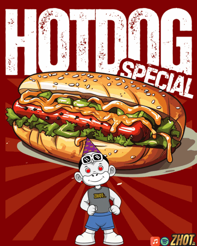 A Cartoon Illustration Of A Hotdog With The Words Hotdog Special On The Bottom GIF