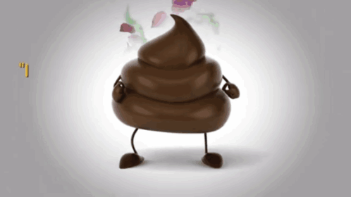 A Cartoon Illustration Of A Pile Of Poop With Legs And Arms GIF