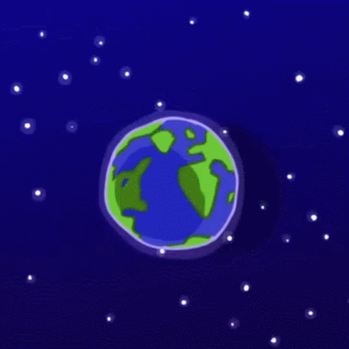 A Cartoon Illustration Of A Planet Being Destroyed GIF