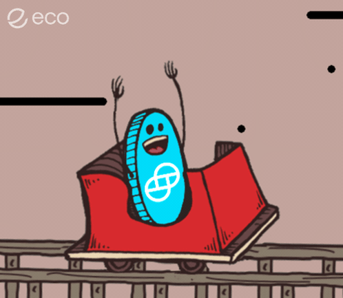 Cartoon Roller Coaster With Eco Text GIF