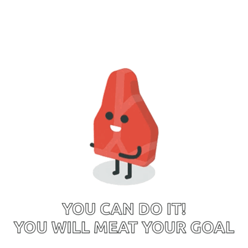 a cartoon illustration of a steak with the words you can do it you will meat your goal