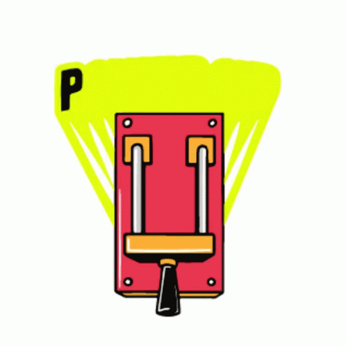 A Cartoon Illustration Of A Switch With The Words Power Up Written On It . GIF