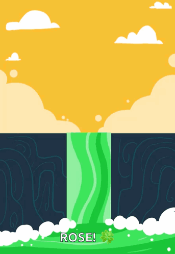 A Cartoon Illustration Of A Waterfall With The Word Rose In The Corner GIF