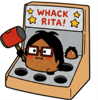 A Cartoon Illustration Of A Whack Rita Machine GIF