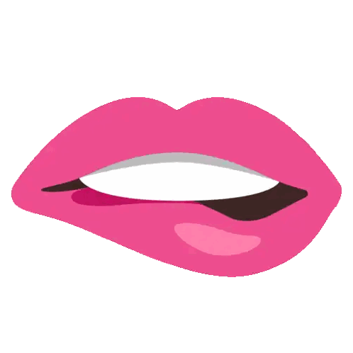 a cartoon illustration of a woman 's mouth with pink lipstick