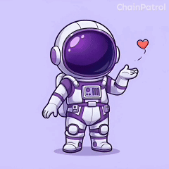 A Cartoon Illustration Of An Astronaut In A Purple Suit Holding A Pink Heart . GIF