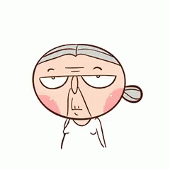 A Cartoon Illustration Of An Elderly Woman With Gray Hair And Flowers Around Her . GIF