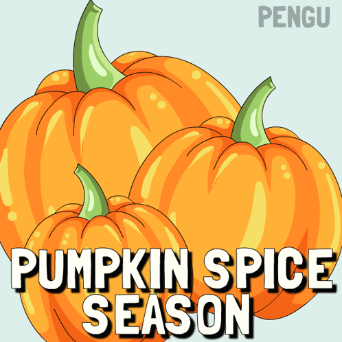 A Cartoon Illustration Of Pumpkins With The Words " Pumpkin Spice Season " Below Them GIF