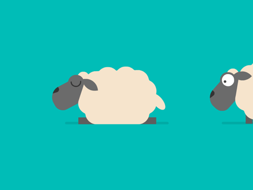 A Cartoon Illustration Of Two Sheep Standing Next To Each Other GIF