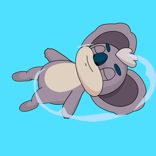 A Cartoon Koala Bear Is Floating In The Water GIF