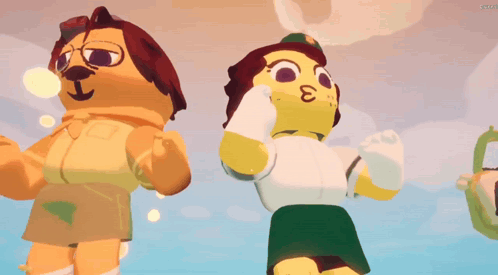 A Cartoon Lion And A Cartoon Girl Are Dancing Together GIF