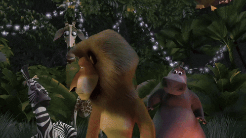 A Cartoon Lion With Its Mouth Open And The Words Hi There Written Below It GIF