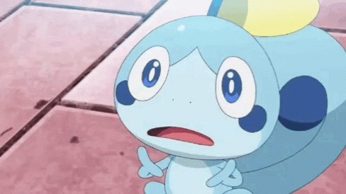 A Cartoon Lizard With Blue Eyes Is Sitting On The Ground And Making A Surprised Face . GIF
