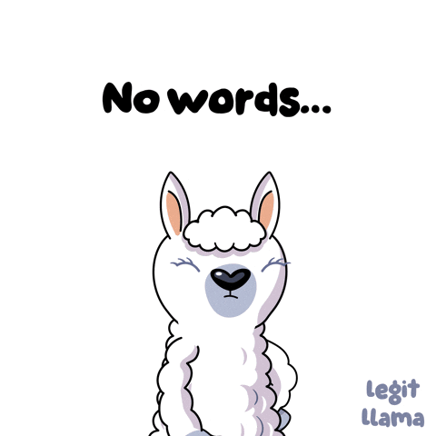 A Cartoon Llama Says No Words While Waving Its Hand GIF