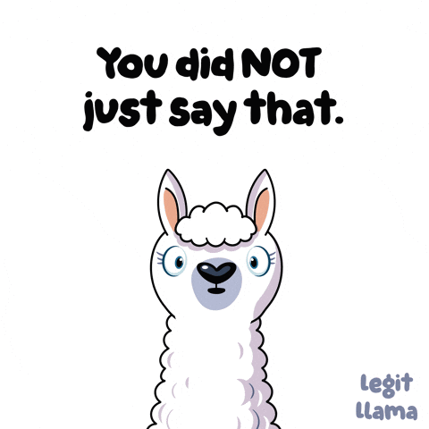 A Cartoon Llama With A Surprised Look On Its Face And The Words You Did Not Just Say That GIF