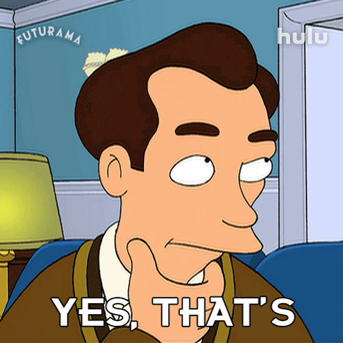 A Cartoon Man Says Yes That 'S In Front Of A Lamp GIF