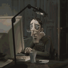 A Cartoon Man Wearing A Shirt That Says Michigan State GIF