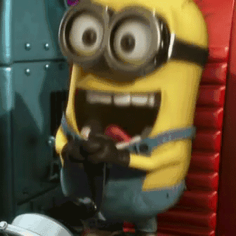 Minion Eating With Headphones And Goggles GIF
