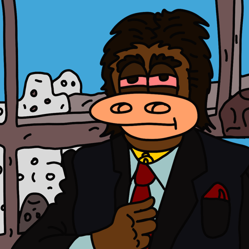 A Cartoon Monkey In A Suit And Tie GIF