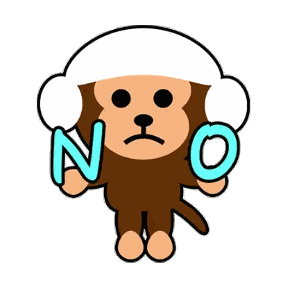 a cartoon monkey is holding the letter n and o in its hands