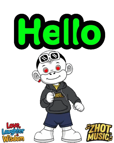 a cartoon monkey is wearing a hoodie that says zhou