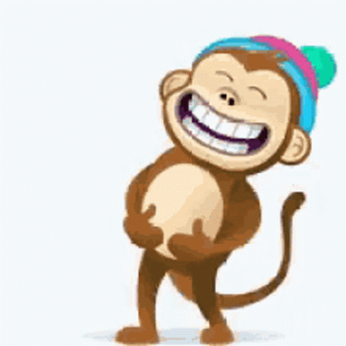 A Cartoon Monkey Wearing A Hat Is Smiling And Giving A Thumbs Up . GIF