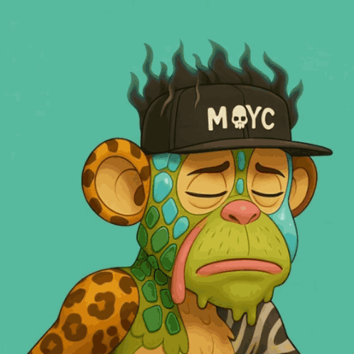 a cartoon monkey wearing a hat that says moyo