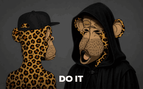 A Cartoon Monkey Wearing A Leopard Print Shirt And A Black Hoodie Says " Do It " GIF