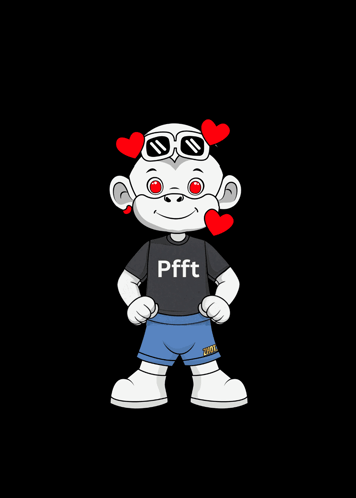 A Cartoon Monkey Wearing A Shirt That Says Pfft GIF