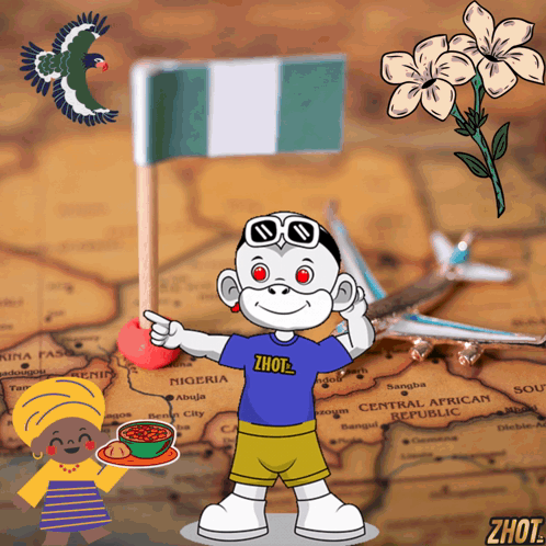 A Cartoon Monkey Wearing A Shirt That Says Zhot GIF