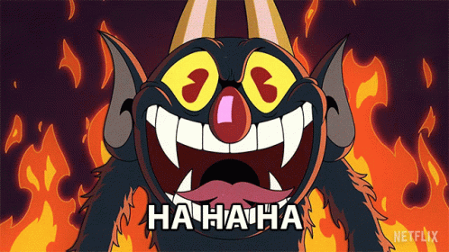 A Cartoon Monster Is Laughing With The Words Netflix In The Corner GIF