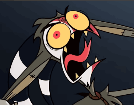 Cartoon Mosquito With Open Mouth And Red Tongue GIF