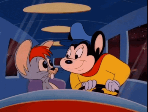 A Cartoon Mouse And A Rabbit Are Sitting In A Car GIF