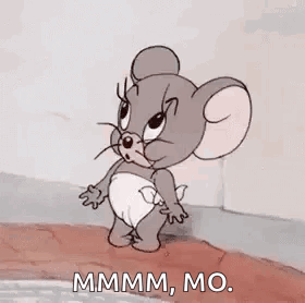 A Cartoon Mouse In A Diaper Is Yawning And Screaming . GIF