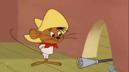 A Cartoon Mouse Is Holding A Hose And The Word Jiihaa Is On The Bottom GIF