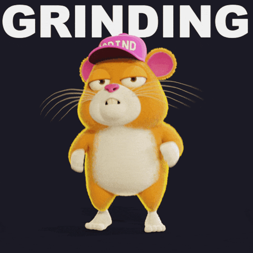 A Cartoon Mouse Wearing A Pink Grind Hat GIF