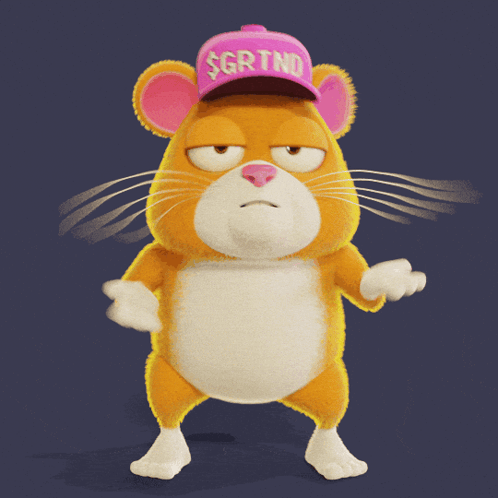 A Cartoon Mouse Wearing A Pink Hat That Says No GIF