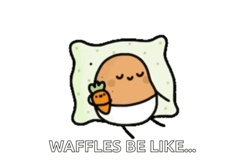 A Cartoon Of A Baby Potato Sleeping On A Pillow GIF