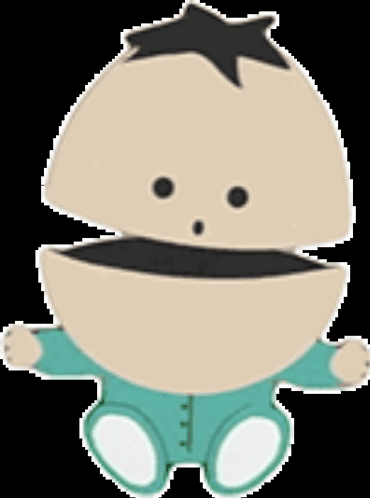 A Cartoon Of A Baby With A Big Mouth And A Star On His Head . GIF