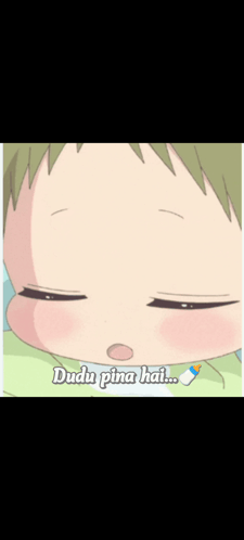 A Cartoon Of A Baby With The Words " Dudu Pina Hai " On The Bottom GIF