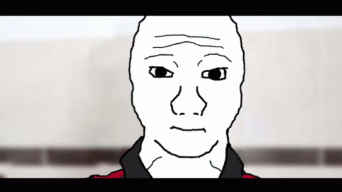 A Cartoon Of A Bald Man With A Sad Face GIF