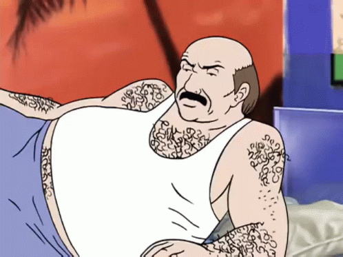 Bald Man With Tattoos On Arms And Chest GIF