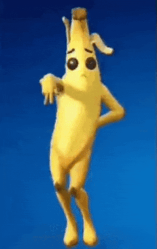 A Cartoon Of A Banana Dancing Next To A Sign That Says Epic Win GIF