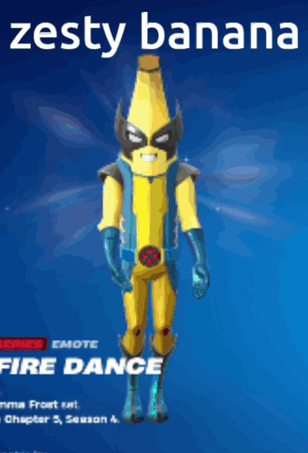 A Cartoon Of A Banana In A Wolverine Costume With The Caption Zesty Banana GIF
