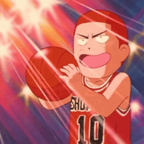 A Cartoon Of A Basketball Player With The Number 10 On His Shirt GIF