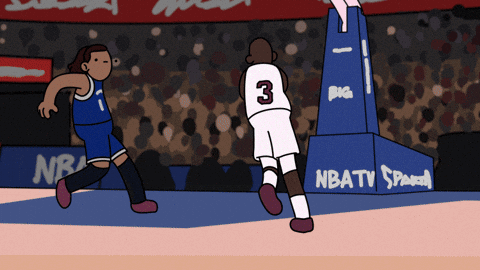 A Cartoon Of A Basketball Player With The Number 3 GIF